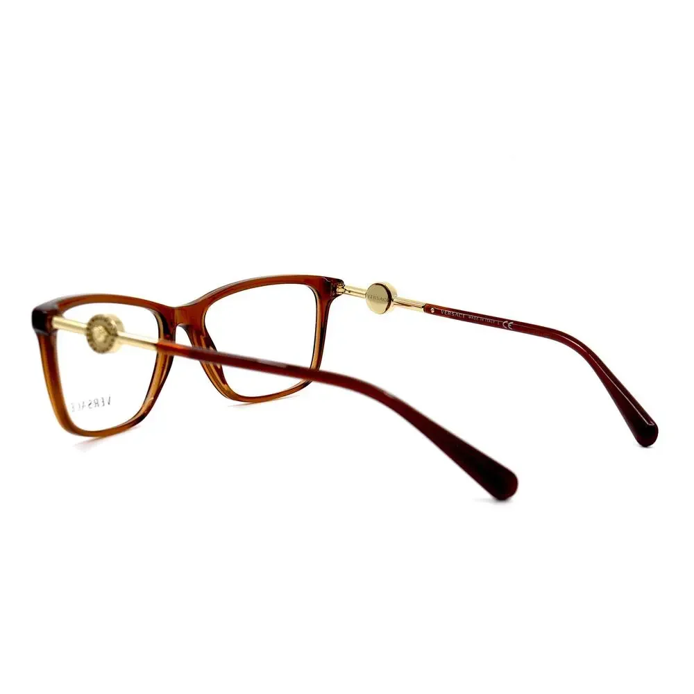 NEW VERSACE VE3299B 5324 TRANSPARENT BROWN AUTHENTIC EYEGLASSES FRAME